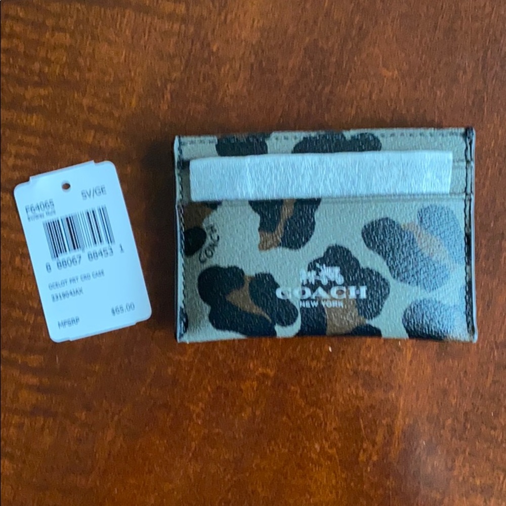 Coach Card Case in Ocelot pattern